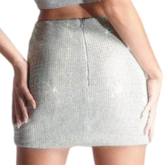 NWT Portia and Scarlett PS329B Two-Piece Homecoming Dress Silver Size 6 - Picture 6 of 12